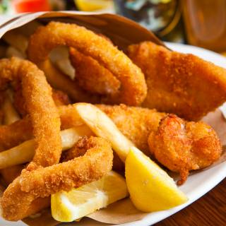 Fish Frenzy (two pieces of crumbed fish, scallops calamari & chips)